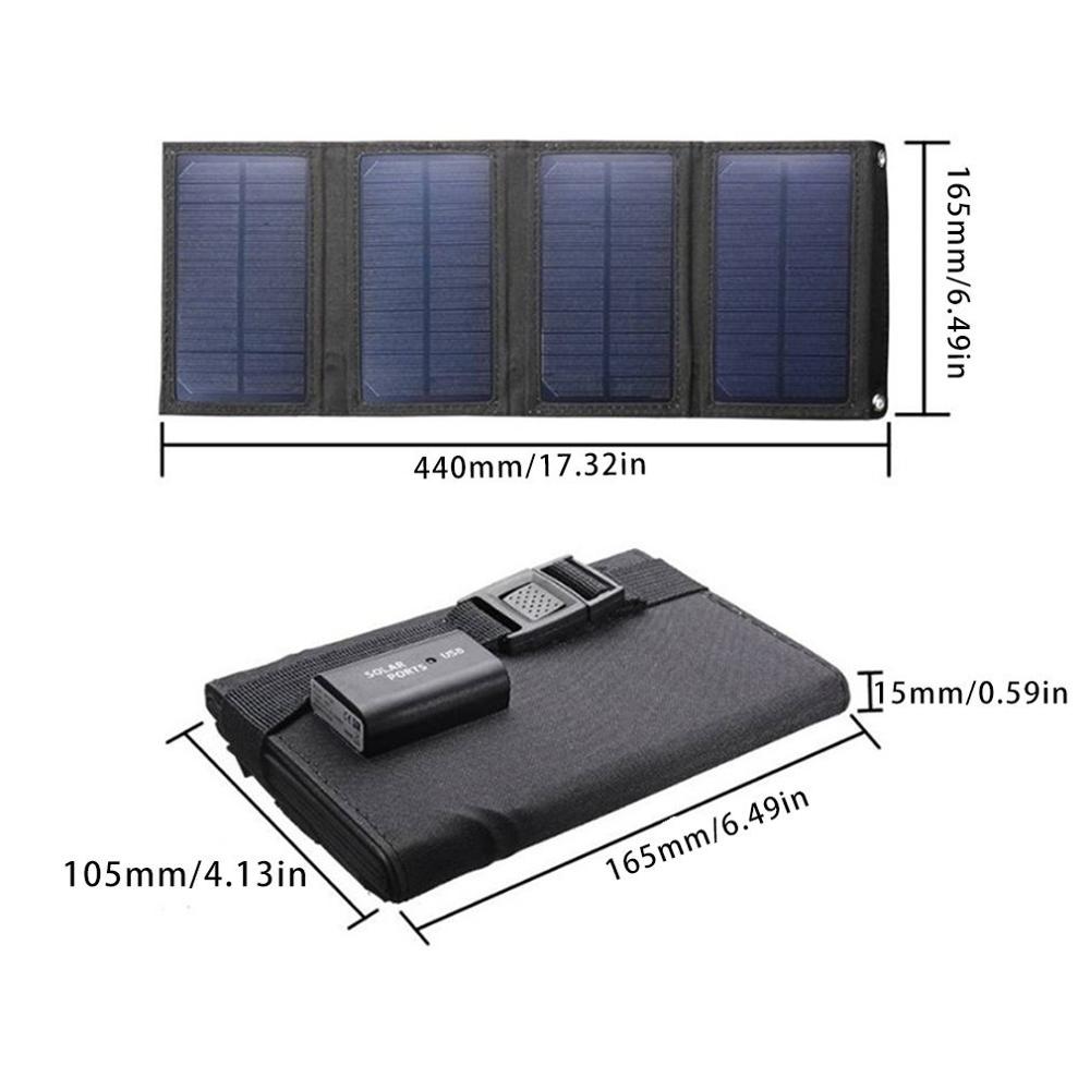 Foldable 20W USB Solar Panel Portable Folding Waterproof Solar Panel Charger Mobile Power Battery Charger