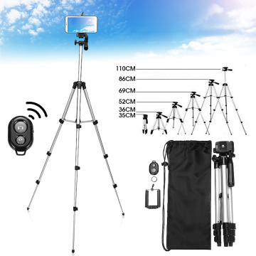Portable Camera Tripod Phone Stand Holder 34-110cm/360 Degree Adjustable Camera Phone Tripod Kits with Smart Bluetooth Shutter