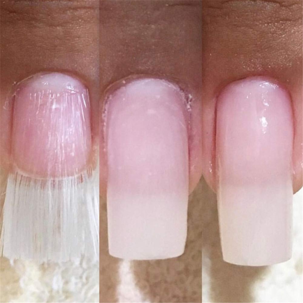 Fiberglass Nail Form for Nail Art Quick Extension White Acrylic Tips for Poly Builder UV Gel DIY Salon Tool Clips Silk Wraps