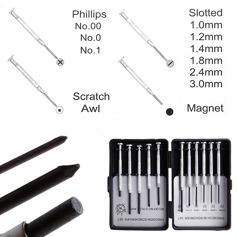 11Pcs Micro Screwdriver Set Precision Glasses Sunglasses Watch Jewelry Repairs Tool Kit