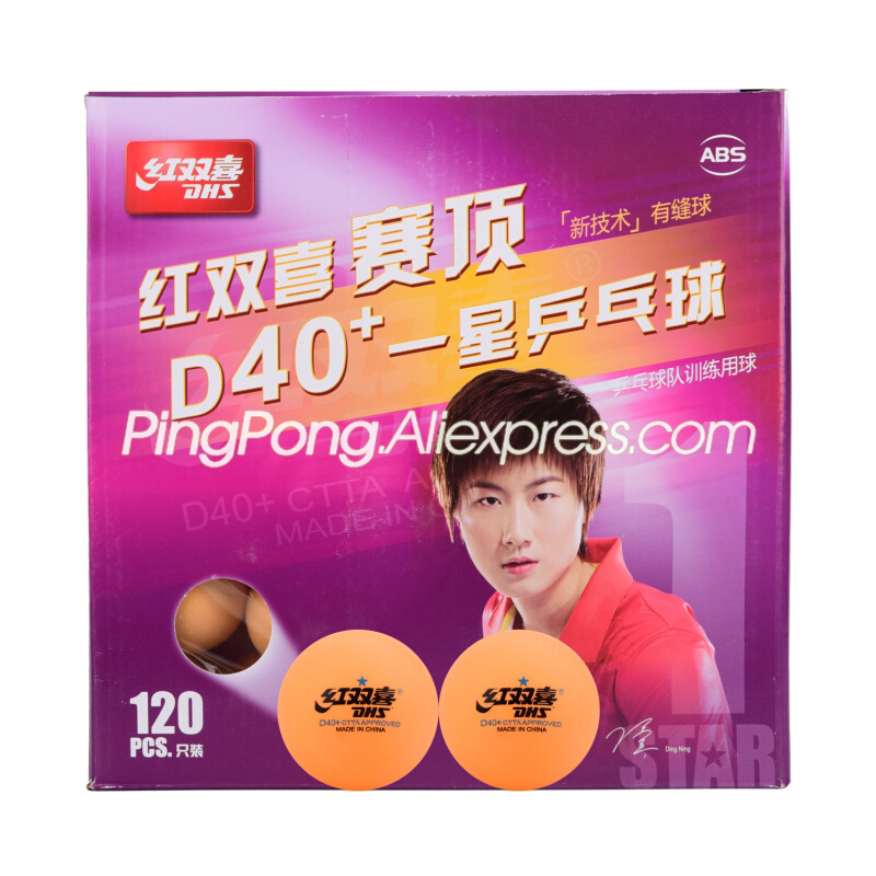 120 Balls DHS Table Tennis Ball DHS D40+ 1-STAR Orange Plastic ABS Balls Original DHS Yellow Ping Pong Balls