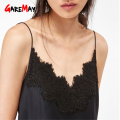 Garemay Sexy with Lace Silk Cami for Women Spaghetti Strap Top Tank Ladies Summer Tops White Lace Camisole Basic Tops Women 2020