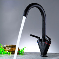 Kitchen Faucets Brass Material Double Handle Kitchen Sink Tap Kitchen Crane Mixer 360 Swivel Black Kitchen Faucets Torneira 5007