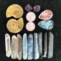 17pcs combination of natural quartz crystal mineral rough specimens 60-70g
