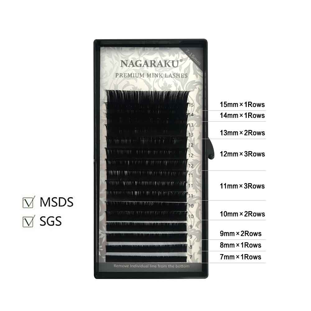 NAGARAKU 7~15mm MIX Individual Eyelash extensions false lashes naturally-artificial premium faux mink eyelashes Makeup Beauty