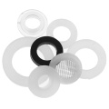 White Black 1/2" 3/4" 1"Rubber Ring Silicon PTFE Flat Gasket Sealing Ring for Shower Nozzle Hose Pipe Bellows Tube Washer Ring