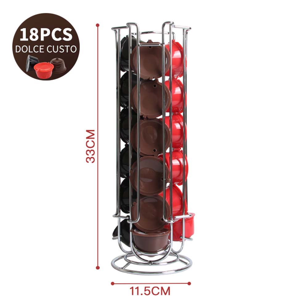 Storage 24PCS Dolce Gusto Stand Display Rack Rotatable Coffee Pods Plating Holder 2020 Fashion Capsule Black High-Capacity Rack