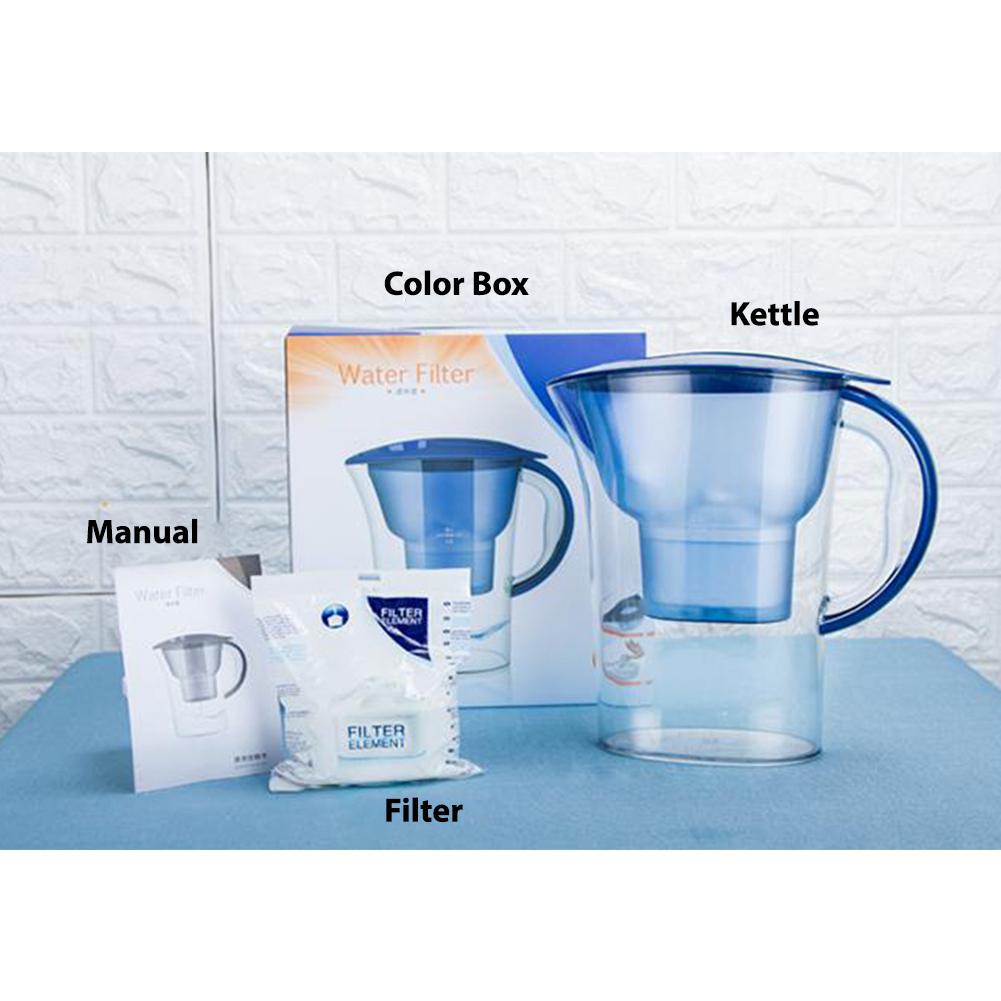 Water Pitcher Pure Healthy Mineral Water with 1 Filter Jug BPA Free Filter Kettle Water Jug with Filter Element