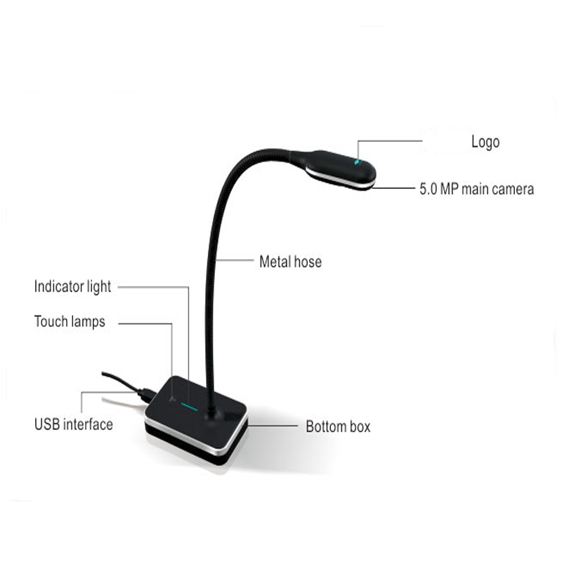 VH800AF Gooseneck Design 5MP Auto Focus Visual Presenter with Flexible Body Connect to Electronic White Board & 180 Language OCR