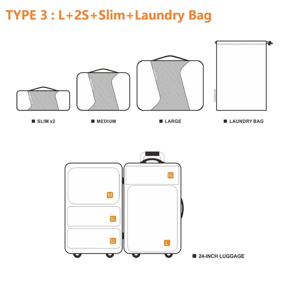 Gonex Travel Storage Bag Set Hanging Compression Packing Cubes Suitcase Luggage Organizer Breathable Mesh Nylon Custom Zipper