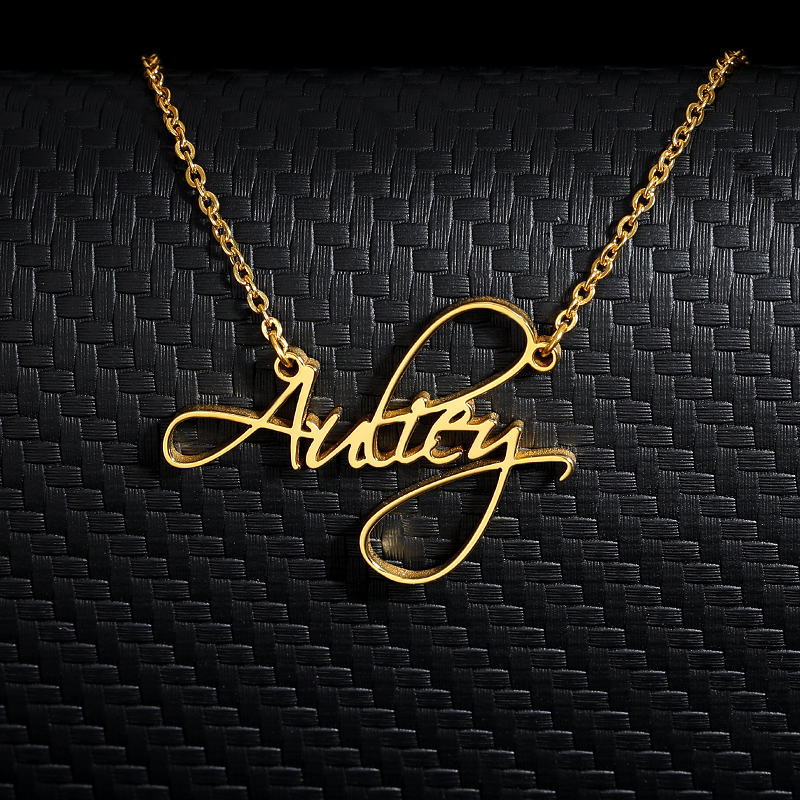 Custom Name Necklace Personalized Any Name Pendant For Women Men Jewelry Birthday Cursive Letter Stainless Steel Name Necklace