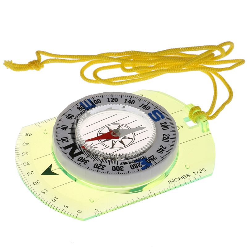 1 Piece Outdoor Camping Directional Cross-country Race Hiking Special Compass Baseplate Ruler Map Scale Compass Night Bussola