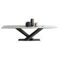 marble dining table rectangular small apartment light luxury dinner table designer postmodern minimalist conference table