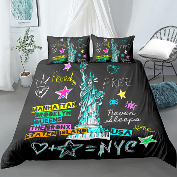 New York Statue of Liberty Printed Duvet Cover With Pillowcase 2/3 Pcs Bedding Set Comforter Cover Duvet Cover Set