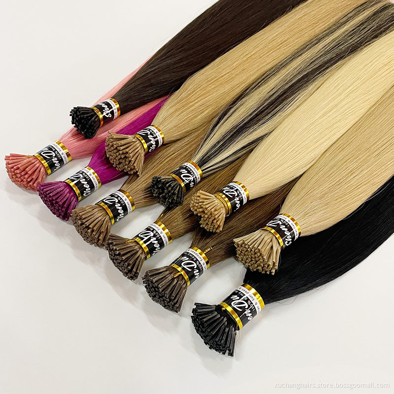 i tip hair extensions wholesale 12A pre bonded blonde itip extension hair brazilian remy natural hair extension human vendors