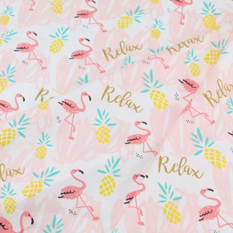 160CM*50CM cotton cloth fresh cartoon pink blue flamingo pineapple chevron fabrics for DIY crib bedding cushion sewing fabric