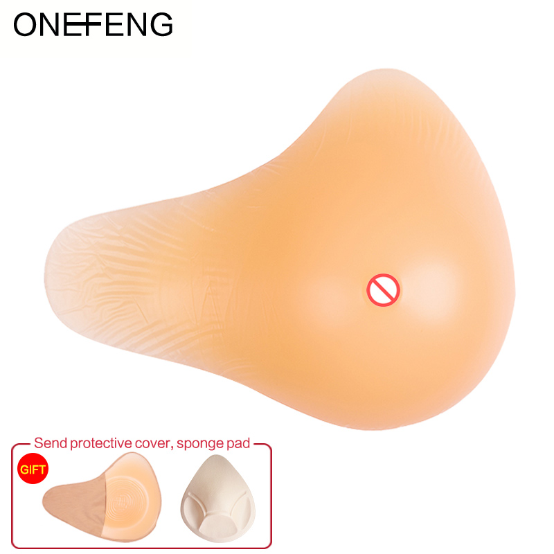 ONEFENG Beautiful Ladies Breast Form Silicone Artificial Boob for Breast Cancer Women Lengthened Shaped 180-280g/pc