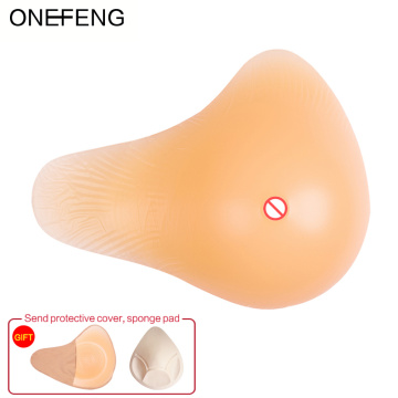 ONEFENG Beautiful Ladies Breast Form Silicone Artificial Boob for Breast Cancer Women Lengthened Shaped 180-280g/pc