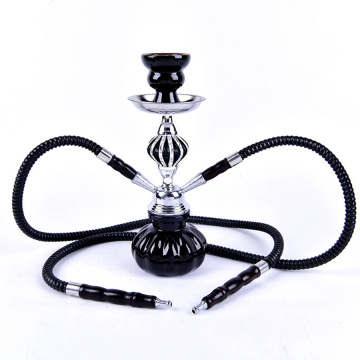 Double Hoses Hookah Travel Shisha Pipe Set Nargile Chicha Narguile completo with Bowl Metal Charcoal Tongs Smoking Pipe