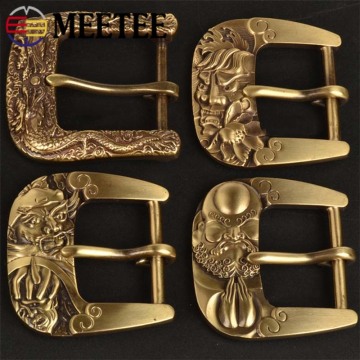Meetee ID 40mm Men's Solid Brass Belt Pin Buckle Dragon Style Buckles for Pants Jeans DIY Garment Clothes Decor Accessory AP661