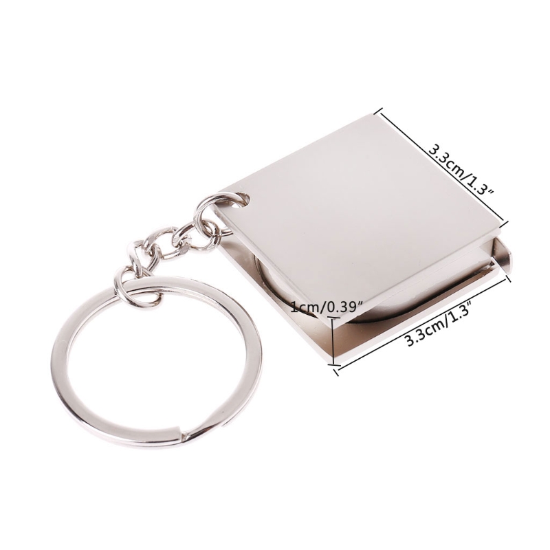 Metal Tape Measure Keychain Portable Keyring Ruler Multifunction Decoration Gift