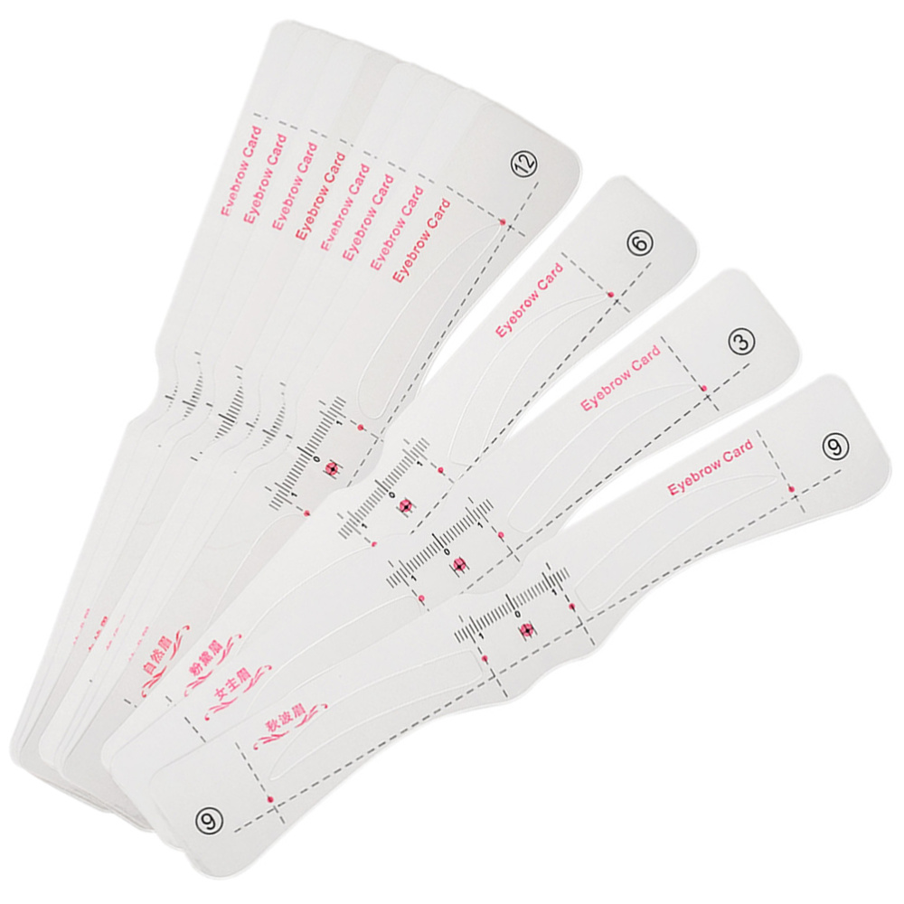 12pcs Reusable Eyebrow Stencil DIY Eyebrow Drawing Guide Styling Shaping Template Cards