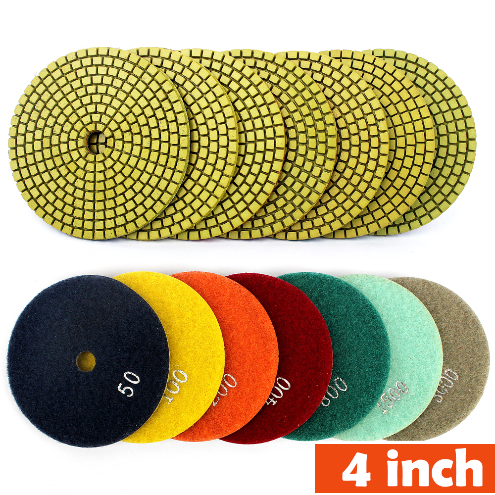 3"/4" Diamond Polishing Pad Wet Flexible Diamond Polish Wheel Buffing Pad For Granite Marble Stone Abrasive Sander Disc 75/100mm