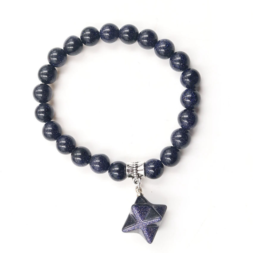 Beads Bracelets Semi Precious Stone Merkaba Yoga Beads Healing Crystals Chakra Bracelet Handmade Jewelry for Women