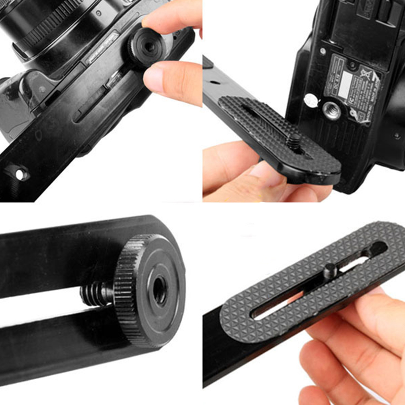 2019 Portable Dual Flash Bracket Hot Shoe Bracket Mount Holder For Tripod Stand DSLR Camera Dual Flash Bracket For Video Light