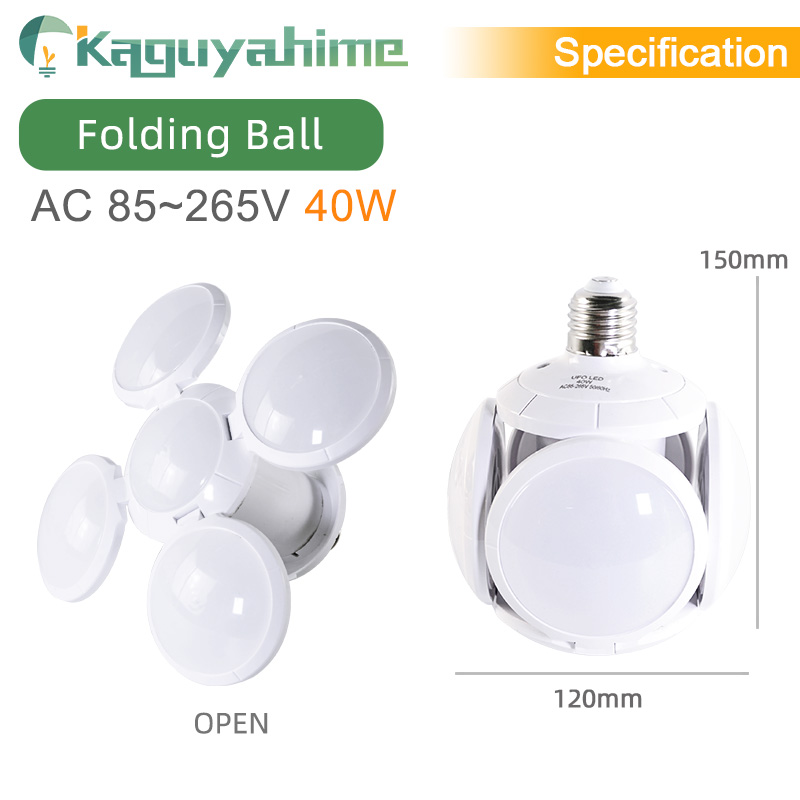 =(K)= LED Football Bulb E27 Folding Bulb 40W 60W E27 LED Lamp AC 85-265V Lampada No Flicker UFO lamp LED Spot Light For Home