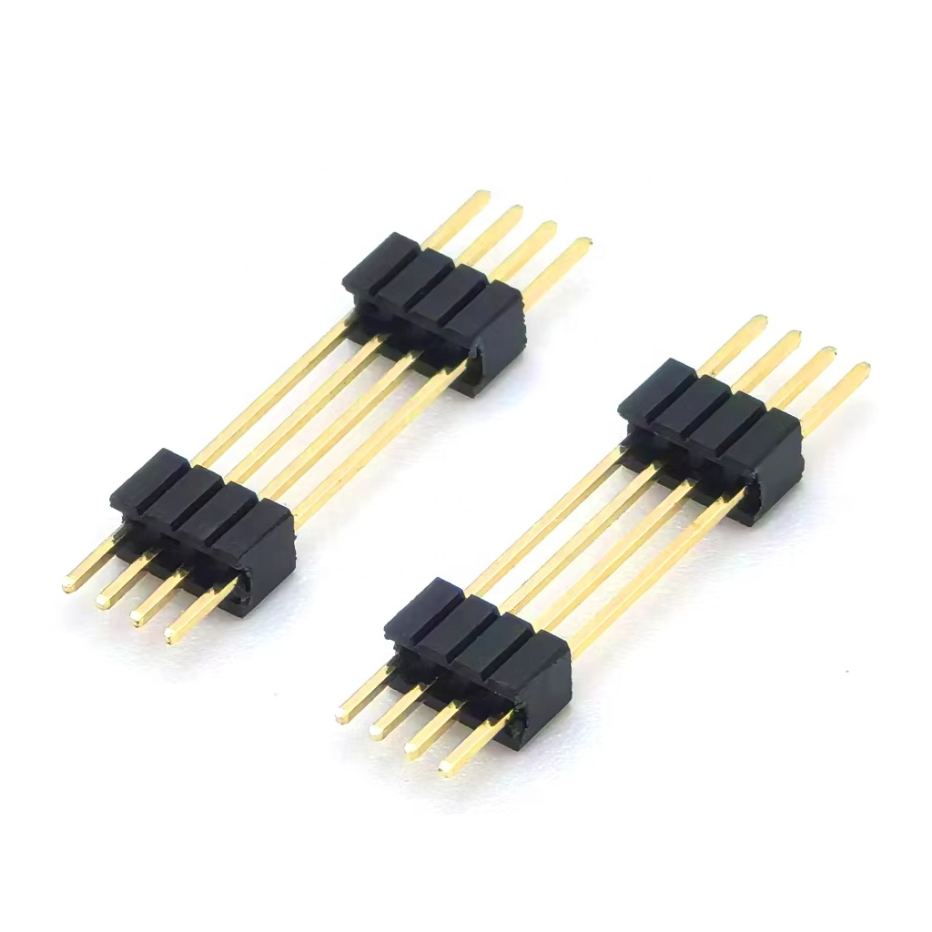 1.27mm Pitch Pin Header Connector Single Row Straight Dual Plastic SQ0.4mm H5.0mm 1*4P