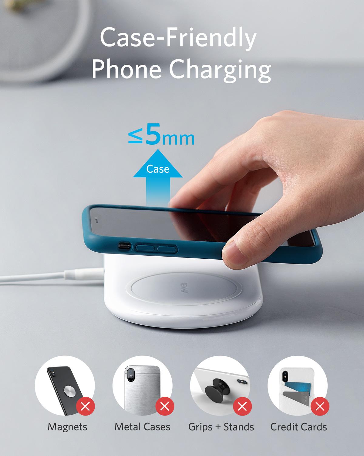 Anker Wireless Charging Station, 2 in 1 PowerWave+ Pad with Holder for Apple Watch 5/4/3/2, Wireless Charger for iPhone 11, Pro,