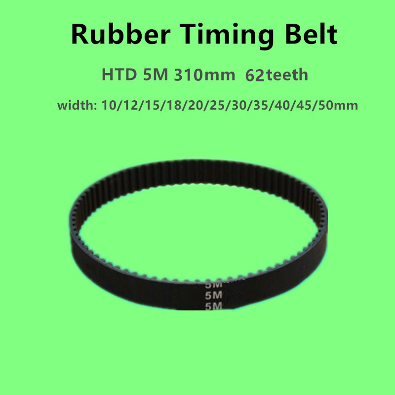 5 Pieces HTD 5M 310mm 62 teeth 5M 310 Rubber Timing belt, width 10 15 18 20 25 30mm, Arc tooth Industrial belt Transmission belt