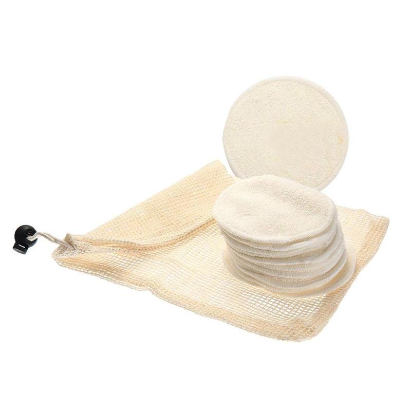 12pcs/set Bamboo Fiber Reusable Travel Makeup Cotton Pad Tissues Nail Wipes Face Cosmetic Remover Wipe Cotton Pads