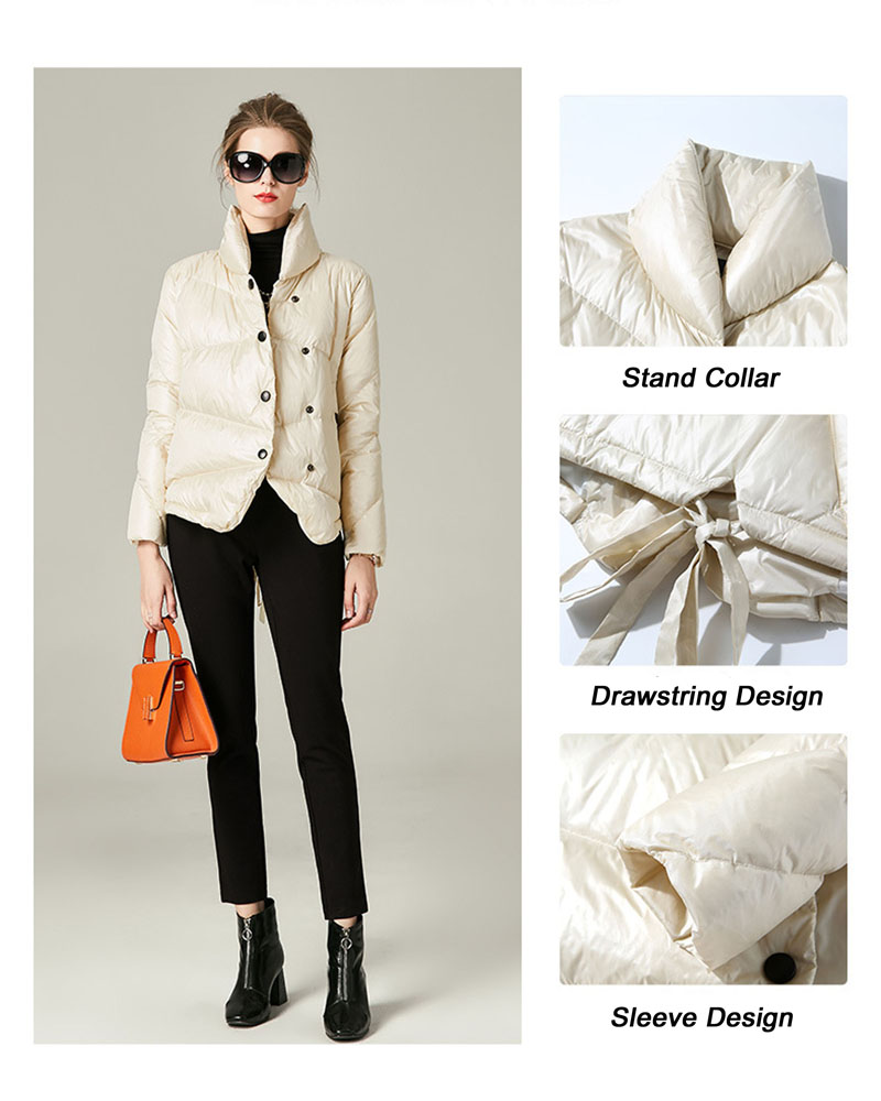 Women Short Stand Collar Down Coat