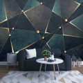 Self-Adhesive Wallpaper Modern Creative 3D Geometric Lines Golden Abstract Waterproof Canvas Photo Murals Living Room 3D Sticker