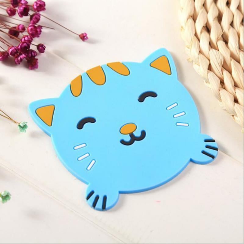 1Pcs Cartoon Animal Shape Silicone Coaster Coffee Table Cup Mats Pad Heat Insulation Cup Pads Placemat Kitchen Accessories Hot