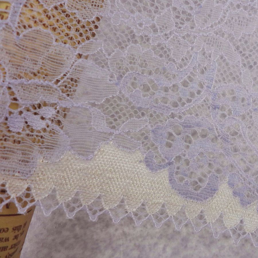 #82 Violet Lace 22.5CM Wide 2 yards/lot Stretch Elastic Lace Fabric Edge Trim DIY Sewing Supplies Handmade Crafts