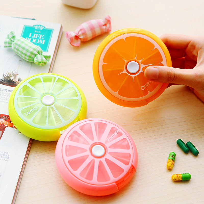 7 Day Weekly Pill Box Outdoor Traveling Round Tablet Pill Storage Case pill Organizer Container Case 7 Compartments New