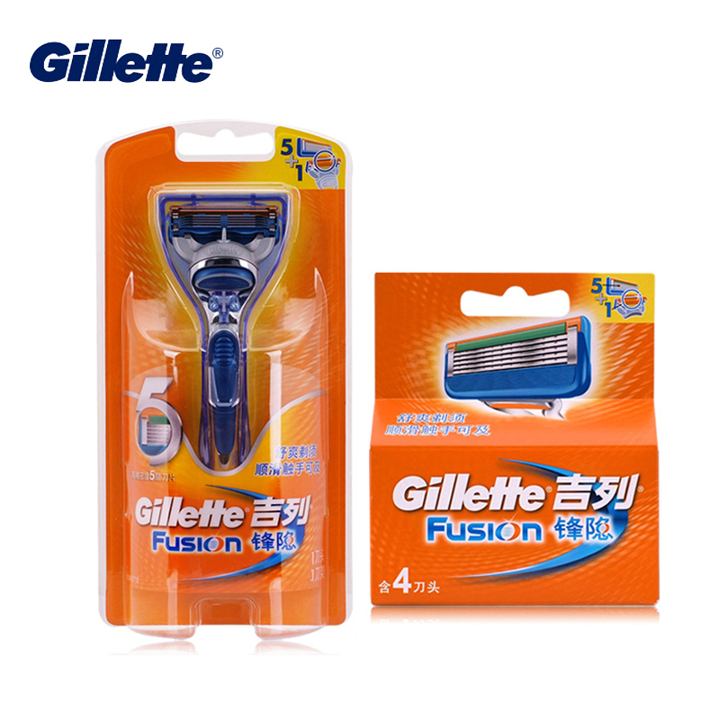 Genuine Gillette Fusion Razor 5 Layer Sharp for Safely Shaving Replacement Razor Blades Manual Straight Razor Face Care for Men