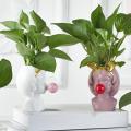 Cute Girl Blowing Bubbles Succulent Planters Vinyl Flower Pot Home Garden Desktop Vase Micro Landscape Decoration