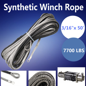 NEW 15m 7700 lbs Winch Rope String Line Cable With Sheath Synthetic Towing Rope Car Wash Maintenance String for ATV UTV Off-Road