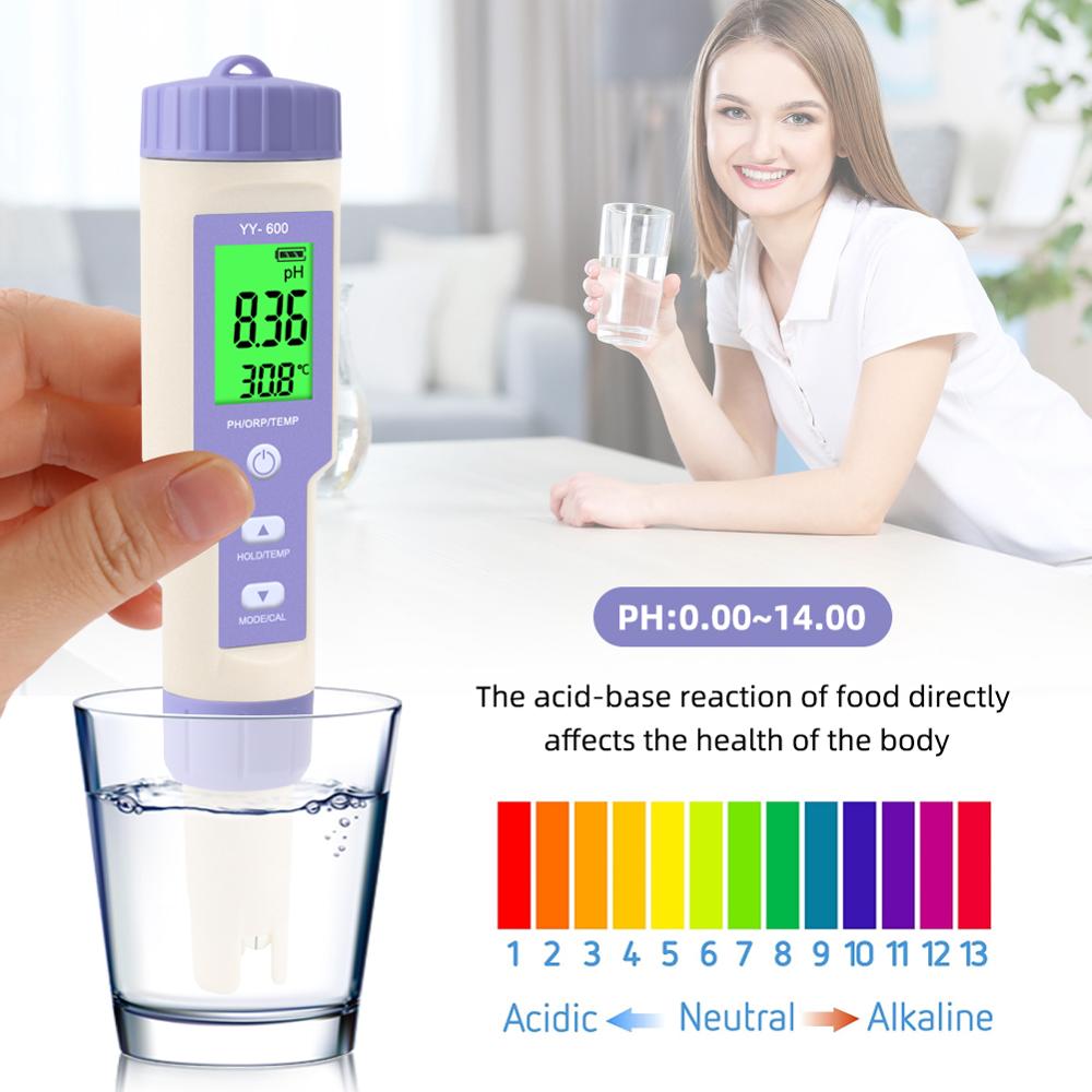 yieryi Digital YY-600 PH/ORP/TEMP 3 In 1 test pen with PH&ORP calibration powder buffer powder PH water quality test meter