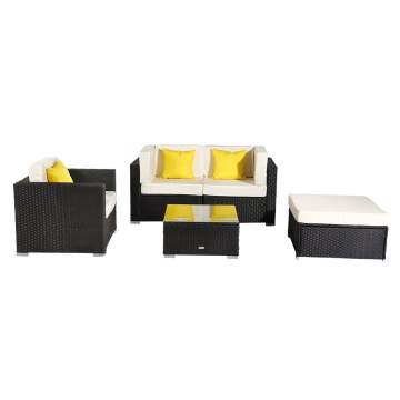 Two Styles 6 Pieces Patio Furniture Set Patio PE Wicker Rattan Corner Sofa Garden furniture Combination Sofa Garden Sofa