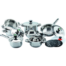 16PCS Stainless Steel Wide Edge Cookware Set