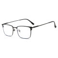 Anti-Blue Light Goggles Unisex Nearsighted Eyewear with Spring Hinges Metal Frame Eyeglasses Full Rim Spectacles