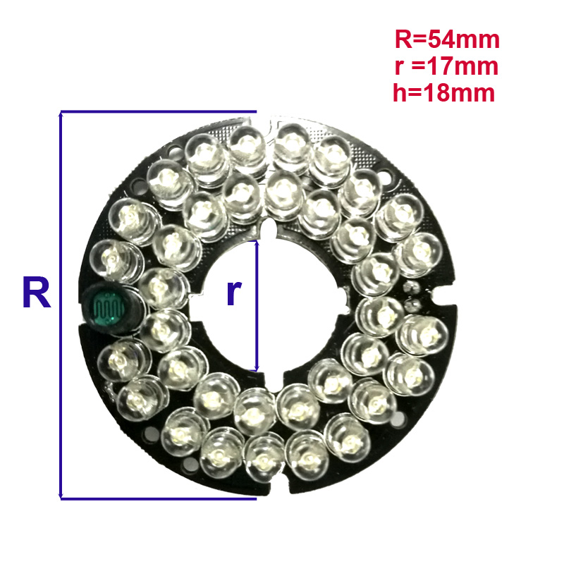 5pcs/lots Infrared 36 IR LED Light Board for CCTV Security Cameras 850nm Night vision Diameter 54mm JIENUO
