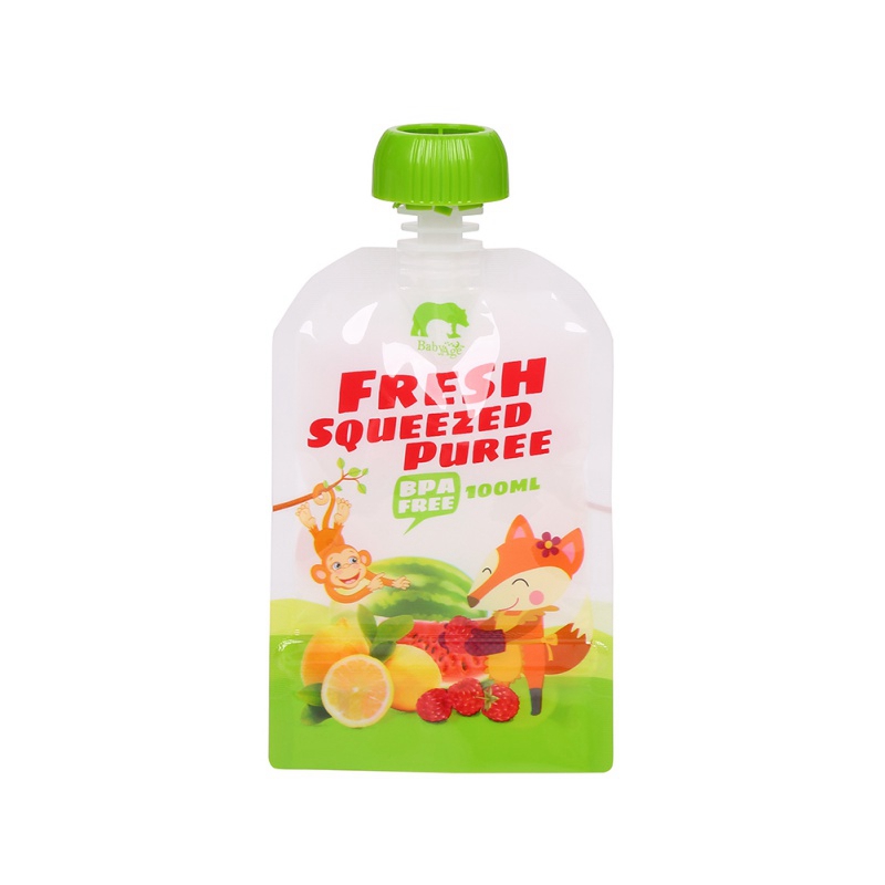 8 Pcs/pack Baby Food Squeeze Storage Double Zipper Pouches BPA Free Solid Feeding 100ml