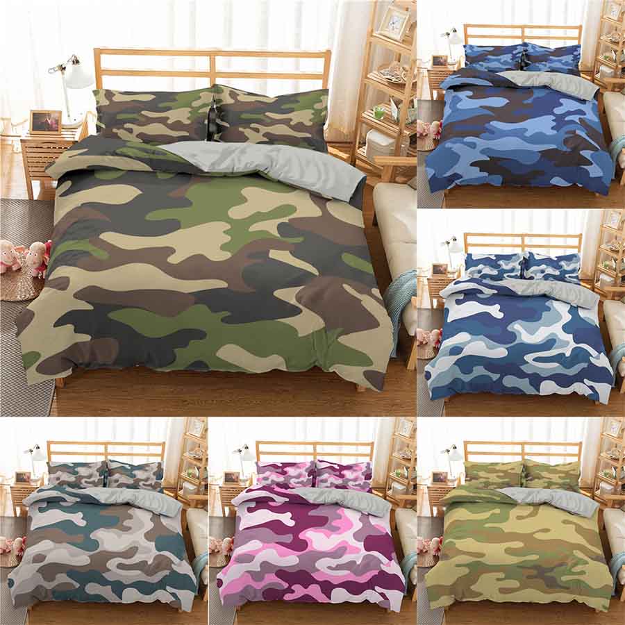 WOSTAR Homesky Camouflage Bedding set luxury Home textiles Boy Teen Kids Duvet Cover pillowcase Abstract Bedclothes bed linen