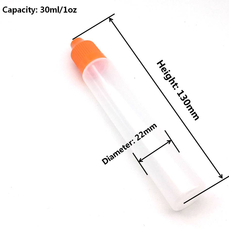 5pcs 30ml LDPE Empty Pen Shape Plastic Squeezable Eye Dropper E Liquid Juice Refillable Bottles